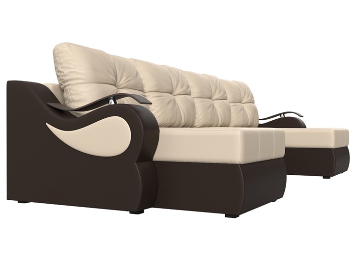 П-образный диван Меркурий П, Бежевый/коричневый (экокожа) в Вологде - изображение 2