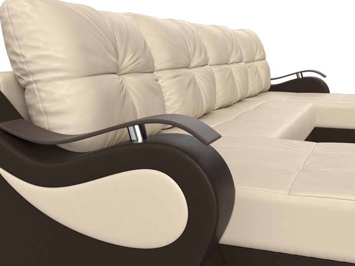 П-образный диван Меркурий П, Бежевый/коричневый (экокожа) в Вологде - изображение 3