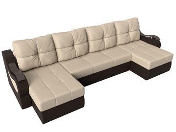 П-образный диван Меркурий П, Бежевый/коричневый (экокожа) в Вологде - предосмотр 4