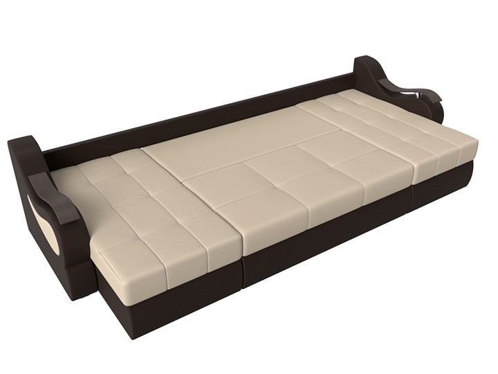 П-образный диван Меркурий П, Бежевый/коричневый (экокожа) в Вологде - изображение 5