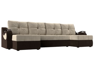 П-образный диван Меркурий П, Бежевый/коричневый (вельвет) в Вологде
