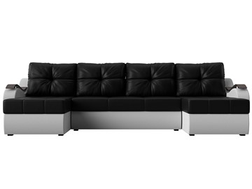 П-образный диван Меркурий П, Черный/белый (экокожа) в Вологде - предосмотр 1