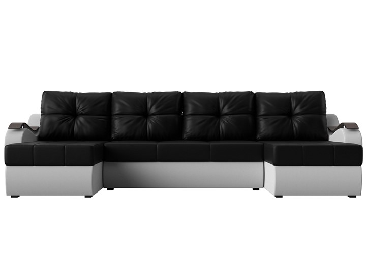 П-образный диван Меркурий П, Черный/белый (экокожа) в Вологде - изображение 1