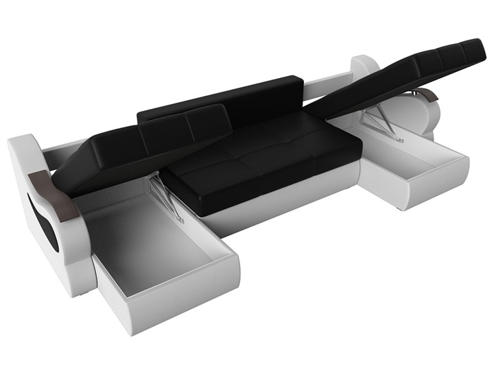 П-образный диван Меркурий П, Черный/белый (экокожа) в Вологде - изображение 6