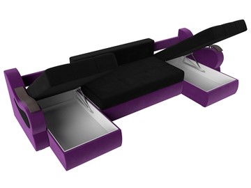П-образный диван Меркурий П, Черный/фиолетовый (вельвет) в Вологде - предосмотр 6