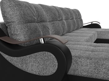 П-образный диван Меркурий П, Серый/черный (рогожка/экокожа) в Вологде - предосмотр 3