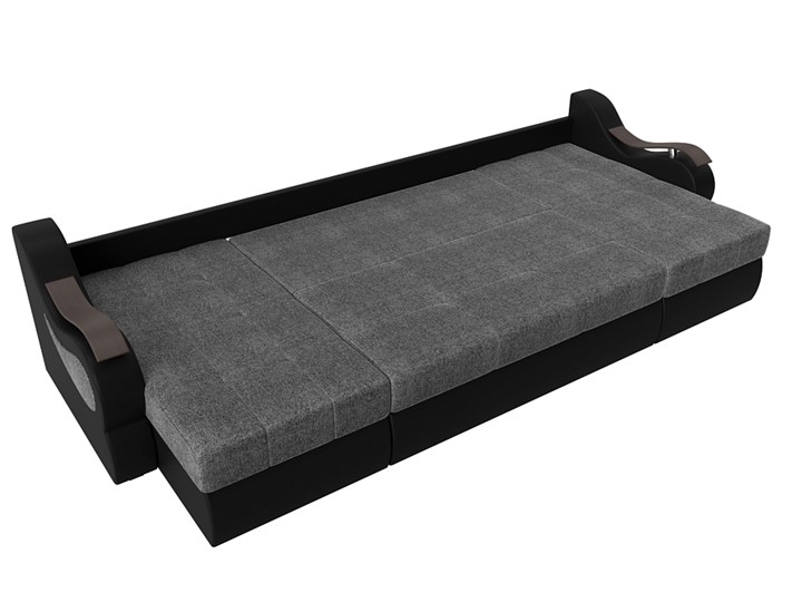 П-образный диван Меркурий П, Серый/черный (рогожка/экокожа) в Вологде - изображение 5