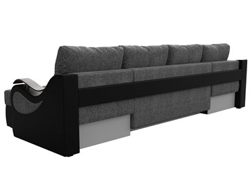 П-образный диван Меркурий П, Серый/черный (рогожка/экокожа) в Вологде - предосмотр 7