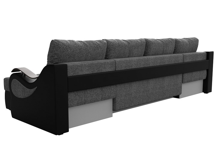 П-образный диван Меркурий П, Серый/черный (рогожка/экокожа) в Вологде - изображение 7