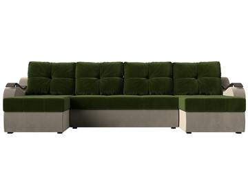 П-образный диван Меркурий П, Зеленый/бежевый (вельвет) в Вологде - предосмотр 1