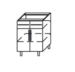 Кухонная тумба Мыло, рабочая двухдверная с ящиками 820*600*525 мм, СР2Я2Д 600 в Вологде
