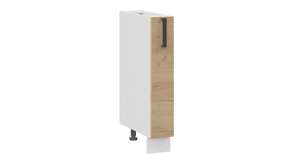 Шкаф напольный с выдвижной корзиной Детройт 1Н15К (Белый/Дуб Крафт золотой) в Вологде - изображение