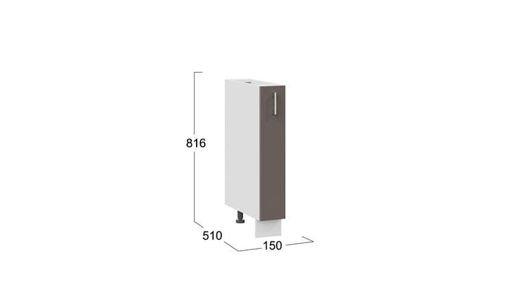 Шкаф напольный с выдвижной корзиной Габриэлла 1Н15К (Белый/Муссон) в Вологде - изображение 2