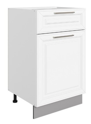 Шкаф рабочий Мишель L500 (1 дв. гл. 1 ящ.) эмаль (белый/белый) в Вологде - изображение