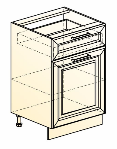 Шкаф рабочий Мишель L500 (1 дв. гл. 1 ящ.) эмаль (белый/белый) в Вологде - изображение 1