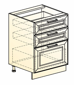 Шкаф рабочий Мишель L600 (3 ящ.) эмаль (белый/белый) в Вологде - предосмотр 1