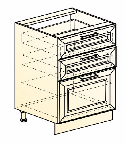 Шкаф рабочий Мишель L600 (3 ящ.) эмаль (белый/белый) в Вологде - изображение 1