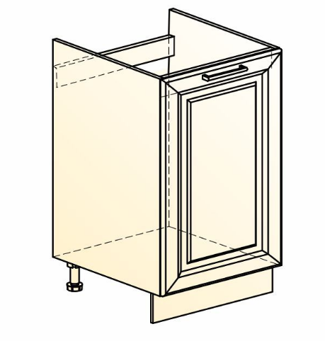 Шкаф рабочий Мишель под мойку L500 (1 дв. гл.) эмаль (белый/белый) в Вологде - изображение 1