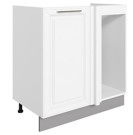 Шкаф рабочий Мишель под мойку угл. L800 (1 дв. гл.) эмаль (белый/белый) в Вологде - изображение