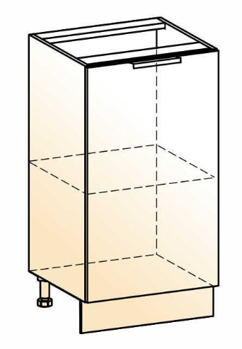 Шкаф рабочий Стоун L400 (1 дв.гл.) (белый/джелато софттач) в Вологде - изображение 1