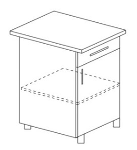 Кухонный шкаф однодверный с ящиком Некст МДФ Б8 МДФ матовый без столешницы в Вологде