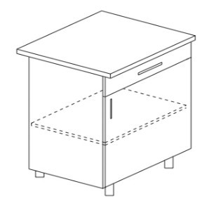 Кухонный шкаф однодверный с ящиком Некст МДФ Б9 МДФ премиум, глянец, металик в Вологде