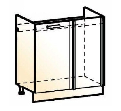 Шкаф рабочий под мойку угловой Стоун L800 (1 дв. гл.) в Вологде - изображение