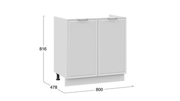 Кухонная тумба Белладжио 1Н8М (Белый, Фон белый) в Вологде - предосмотр 2