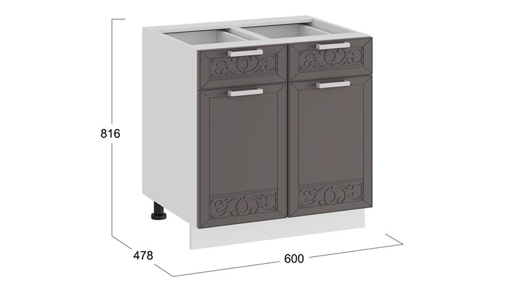 Кухонная тумба Долорес 1Н6Я1 (Белый/Муссон) в Вологде - изображение 2