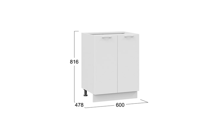 Кухонная тумба Габриэлла 1Н6 (Белый/Сноу) в Вологде - изображение 2