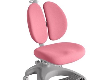 Детский стул FunDesk Solerte Grey с подставкой для ног + чехол для кресла (ткань розовая) в Вологде - предосмотр