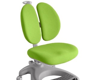 Детский стул FunDesk Solerte Grey с подставкой для ног + чехол для кресла (ткань зеленая) в Вологде - предосмотр
