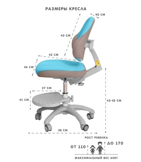 Кресло детское Holto-4F голубое в Вологде - изображение 4