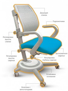Растущее кресло Mealux Ergoback BL (арт.Y-1020 KBL) в Вологде - предосмотр 6