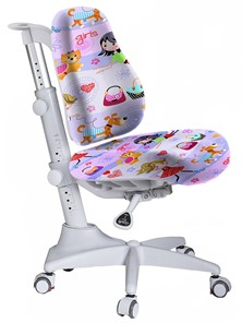 Детский стул Mealux Match (Y-528) GL / Grey base, фиолетовое с узором в Вологде - предосмотр