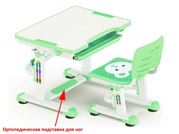 Растущая парта + стул Mealux BD-08 Teddy, green, зеленая в Вологде - предосмотр