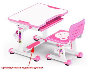 Растущий стол и стул Mealux BD-08 Teddy, pink, розовая в Вологде - предосмотр