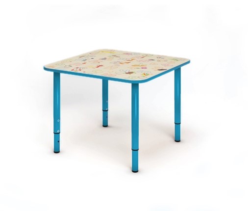 Стол регулируемый детский Азбука квадратный СДО-4 Синий в Вологде - изображение