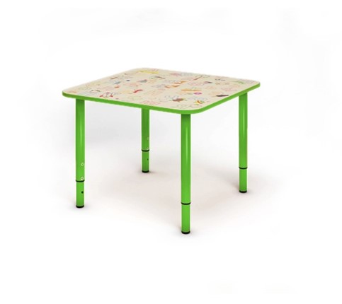 Растущий стол Азбука квадратный СДО-4 Зеленый в Вологде - изображение
