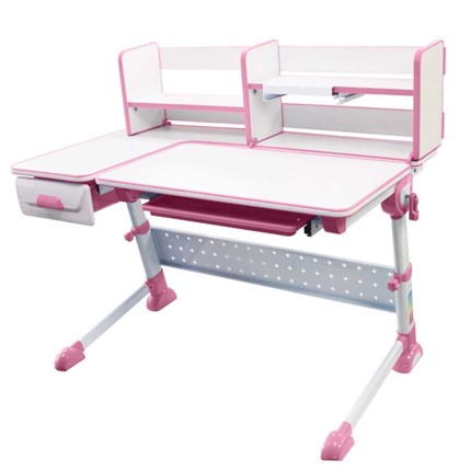 Детский стол-трансформер RIFFORMA-35, Белый+Розовый в Вологде - изображение