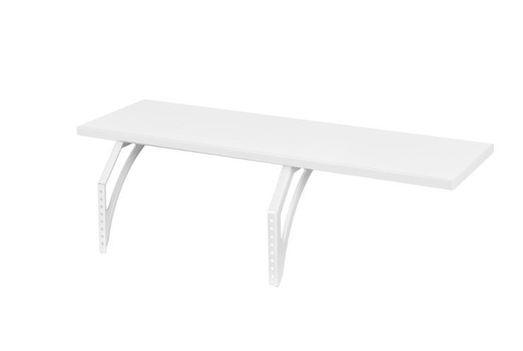 Растущий стол 1/75-40 (СУТ.25) + Polka_z 1/600 (2 шт.) + Polka_b 1/550 (2 шт.)  + Tumba 1 белый/белый/серый в Вологде - изображение 1