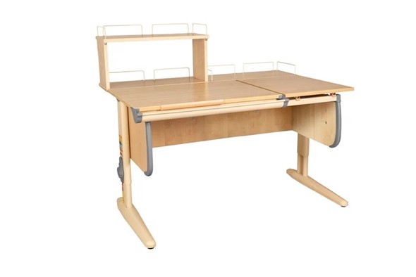 Детский стол-трансформер 1/75-40 (СУТ.25) + Polka_z 1/600 + Polka_zz 1/600 бежевый/бежевый/серый в Вологде - изображение