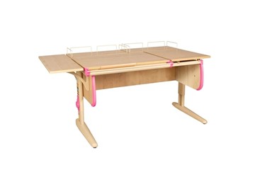 Детский стол-трансформер 1/75-40 (СУТ.25) + Polka_z 1/600 (2 шт.) + Polka_b 1/550 бежевый/бежевый/розовый в Вологде - предосмотр