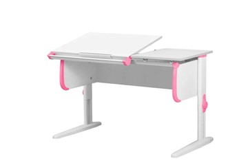 Детский стол-трансформер 1/75-40 (СУТ.25) белый/белый/розовый в Вологде