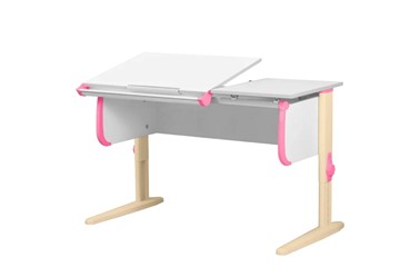 Растущий стол 1/75-40 (СУТ.25) белый/бежевый/розовый в Вологде