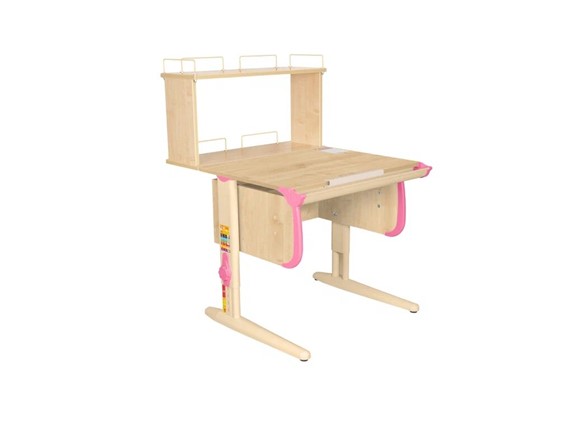Детский стол-трансформер 1/75 (СУТ.24 + Polka_zz 1/750) бежевый/бежевый/розовый в Вологде - изображение