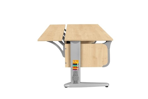 Детский стол-трансформер 6/120 (СУТ.49) + Polka_z 6/600 (2 шт) Клен-Танзай/серый/серый в Вологде - изображение