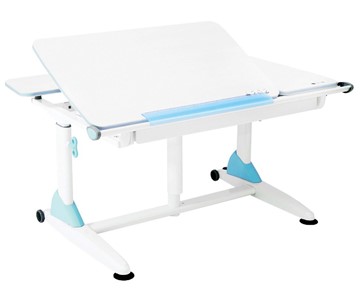 Детский стол-трансформер Эргономик G6-S с газлифтом и большим пеналом, Белый + Голубой в Вологде - предосмотр 3