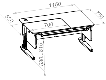 Растущий стол L/70-45 (СУТ.62) + Tumba 7 белый-крем/белый/белый с лотком в Вологде - предосмотр 2