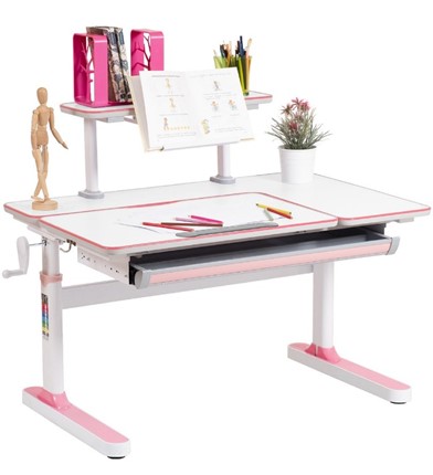 Детский стол-трансформер Rifforma - 100А, Белый + Розовый в Вологде - изображение